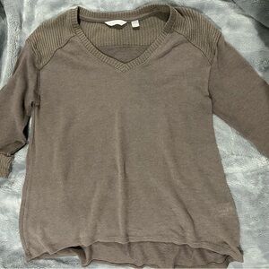 New York & Company Taupe V-Neck Sweater